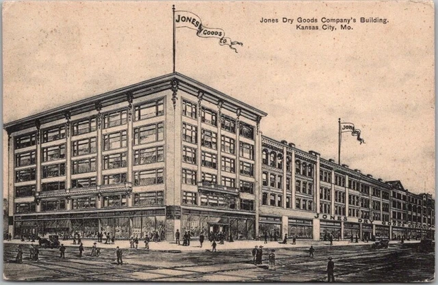 Kansas City, Missouri Postcard "Jones Dry Goods Company's Building" c1910s