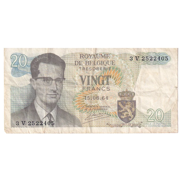 [#149355] Banknote, Belgium, 20 Francs, 1964, 1964-06-15, KM:138, VF(30-35)