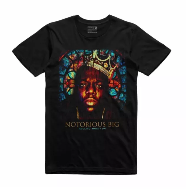 Nuovo Streetwear on Demand Vetrata Colorata V2 Biggie Nero Maglietta