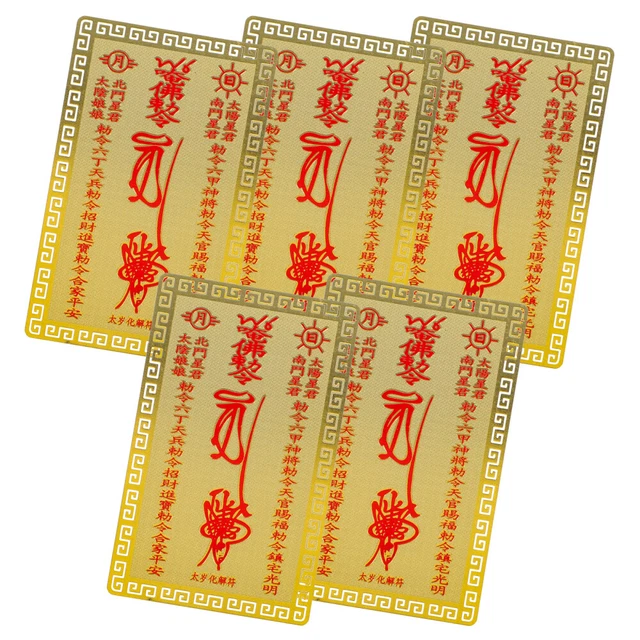 5 Pcs Glücksamulettkarte Tierkreisjahr Amulett Auto Trimmen Universal-