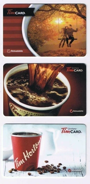 Tim Horton's 2014 2015 Timcard Gift Card Set of 3 No Value