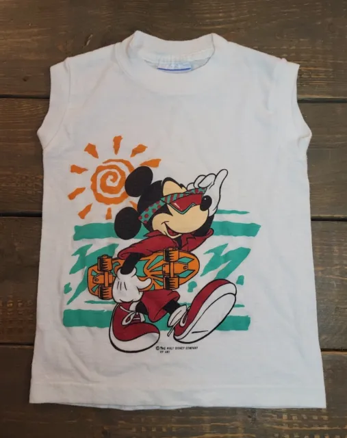 Vintage Mickey Mouse Skateboard Allison T-Shirt Kids 8 Walt Disney Co AMI USA