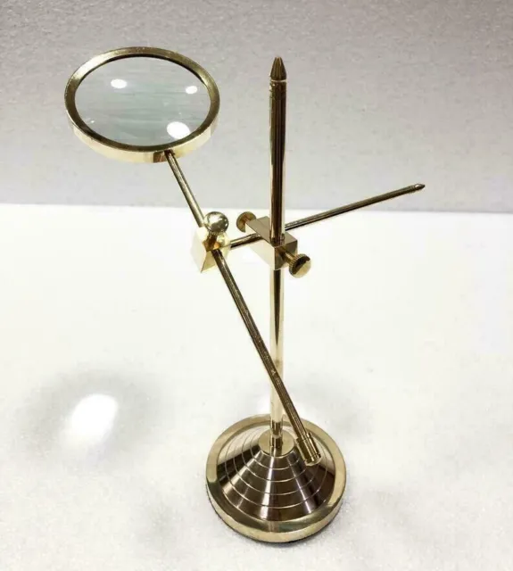 Loupe de Table Vintage, loupe en laiton Antique, verre de bureau nautique