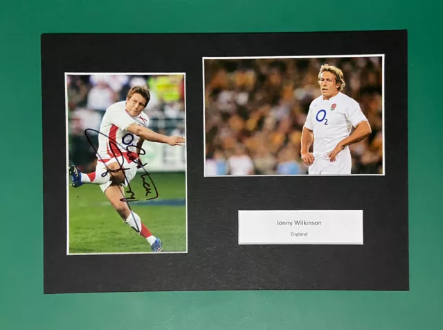 Jonny Wilkinson - England Rugby Signed A4 Mount +Coa