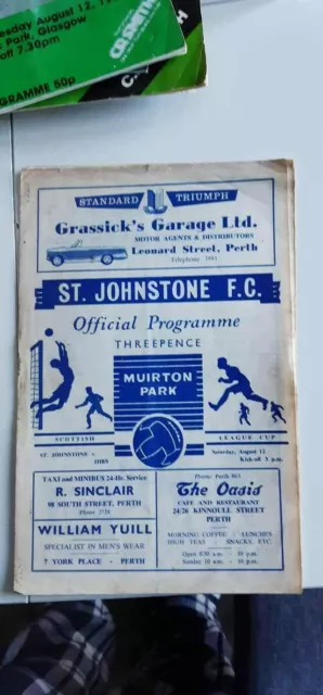 12/8/1961 St.johnstone V Hibernian League Cup