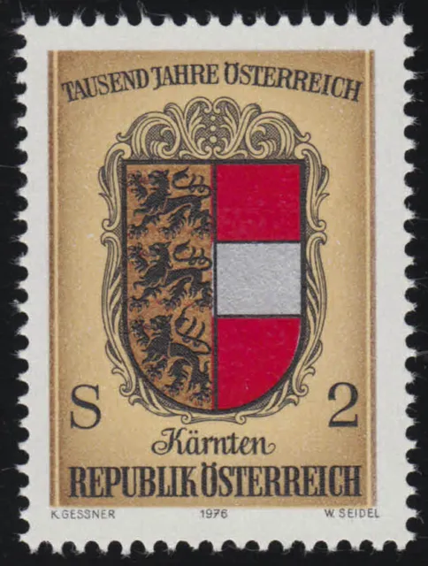 1525 aus Block 1000 Jahre Österreich, Wappen Kärnten, 2 S postfrisch **