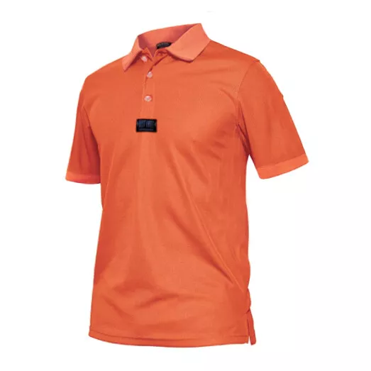 POLO Uomo da Lavoro Manica Corta Con Colletto 100% Cotone Piquet Arancio Fluo