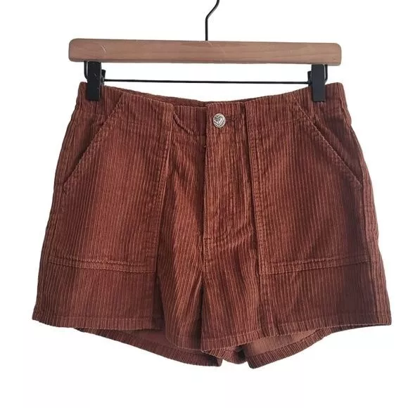 NEW Roxy Women 27 Brown Corduroy Sessions Shorts Beach Surf Skate