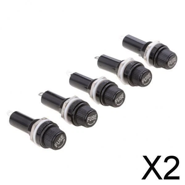 2X Porte-fusible en tube de verre pour montage sur châssis / 5 pièces pour