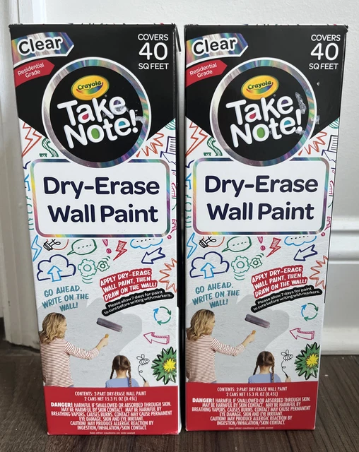 CRAYOLA TAKE NOTE! DryErase Wall Paint 40 Sq Ft Clear Residential