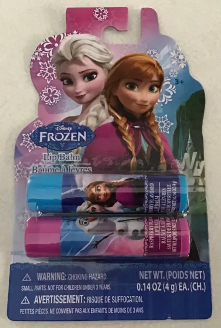 Disney Frozen 2 Pack Lip Balm In Raspberry & Blueberry - Brand New - Sealed