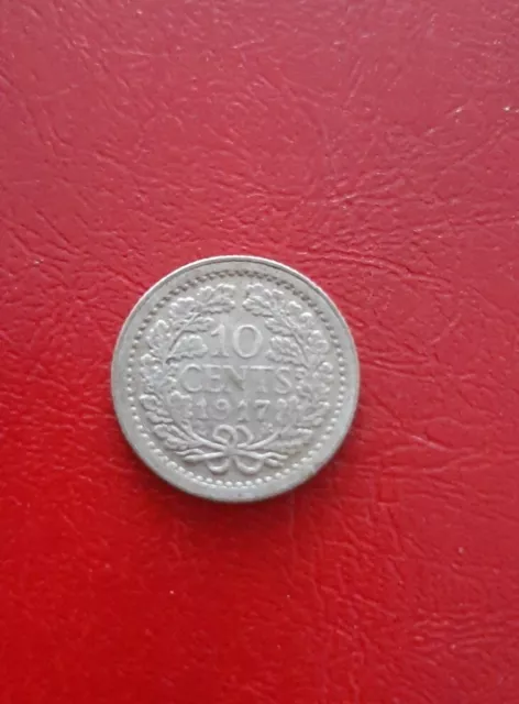 Pays-Bas Netherlands Nederland 10 cents 1917 Argent