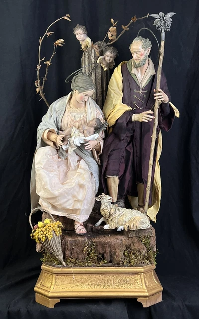 Natividad' Sagrada Familia Pesebre Napolitano 60x25 CM Arte Presepiale Diseño
