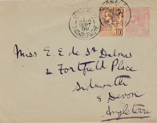 Monaco: 1898: Brief nach England
