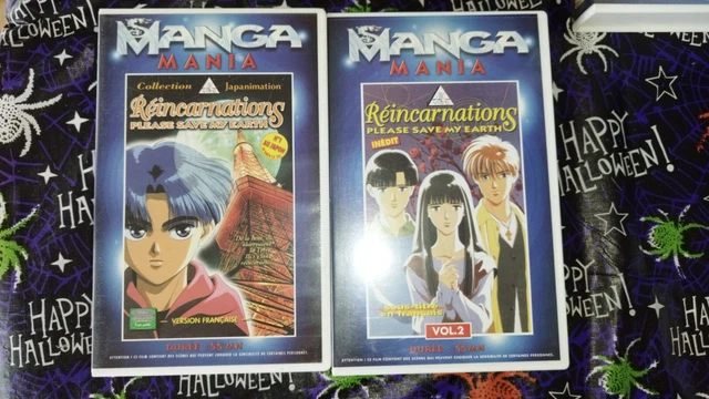 LOT VHS REINCARNATIONS Please save my earth Manga Mania CASSETTE video