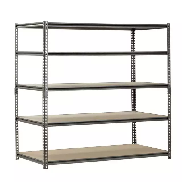 Muscle Rack 48"W x 24"D x 72"H 5-Shelf Steel Freestanding Shelves Silver 2