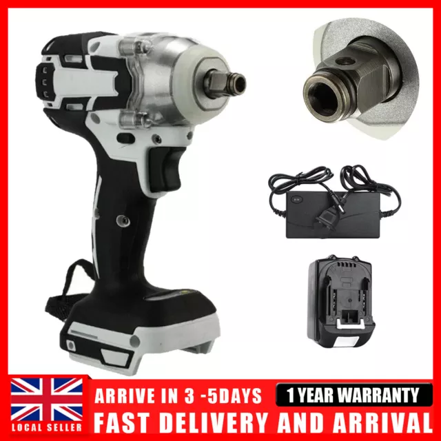 520Nm Cordless Impact Wrench 1/2" Impact Driver Ratchet Rattle Nut Gun W/Battery