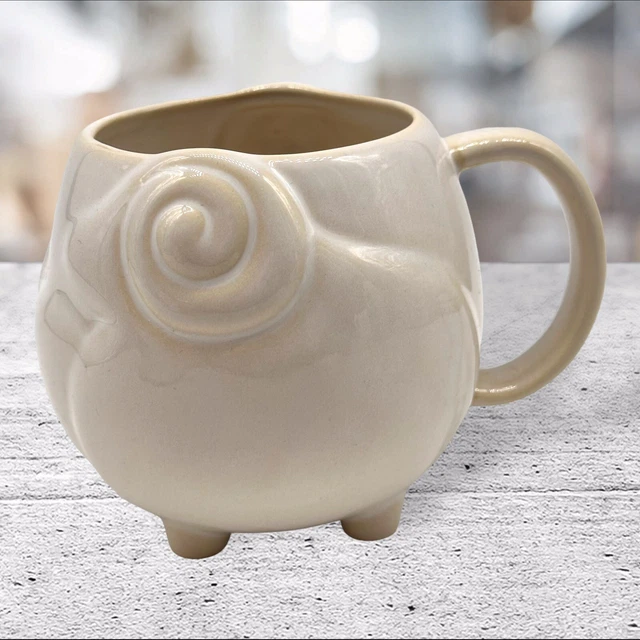 West Elm Farmhouse Animal Lamb Sheep Ram Mug Cup Stoneware Cottagecore White