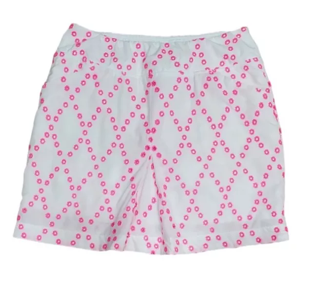 Lilly Pulitzer Luxletic Monica Skort Size 6 Pink Embroidered Diamond Skirt