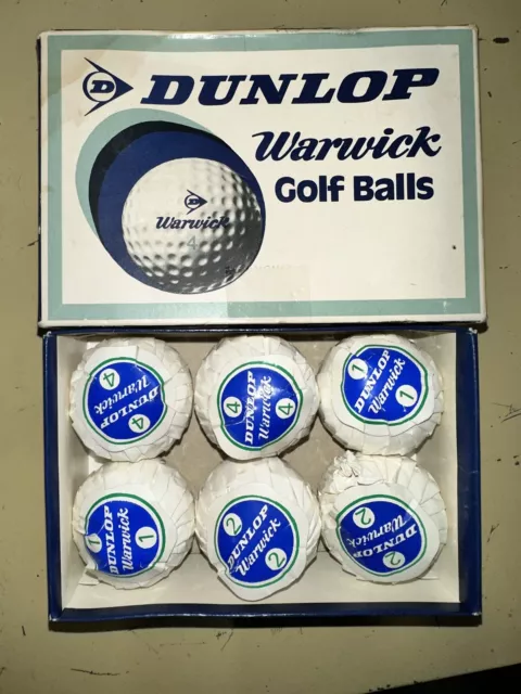 Paquete de 6 pelotas de golf Dunlop Warwick nuevas en caja con caja