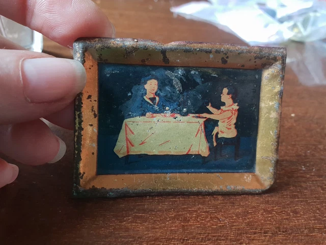 Rare Dînette En Tôle Lithographiée Allemande - Décor Jouets Clown - Années 1950 - Germany