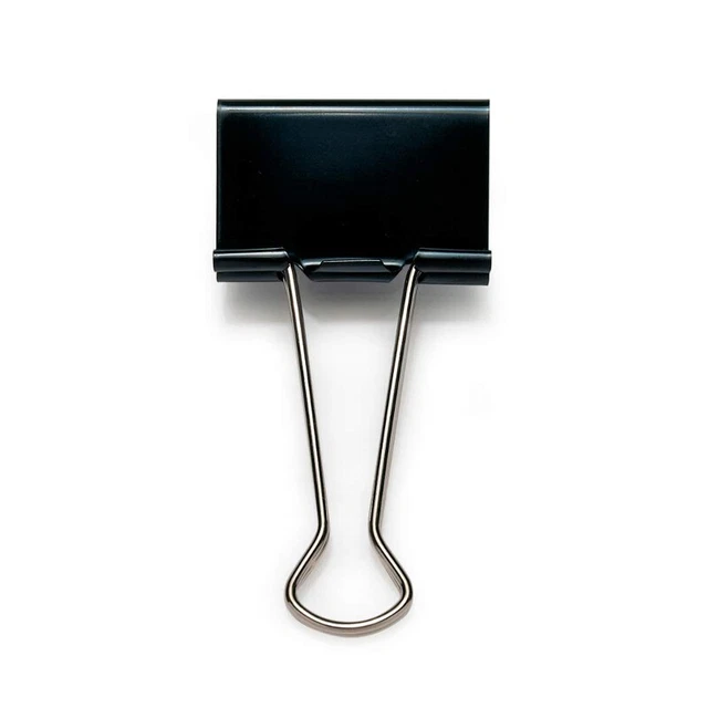 Foldback-Klammern, Breite: 25 mm, schwarz, Packung mit 10 Klammern