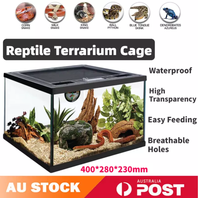 Reptile Terrarium Cage Enclosure Lizard Snake Frog Spider Scorpion Insects 40cm