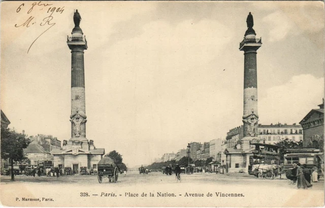 CPA PARIS 12th P. Marmuse Place de la Nation Avenue de Vincennes (36070)