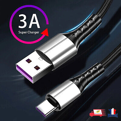 Câble USB Type C 3A Charge Rapide Chargeur et Transfert de Données Sync cordon