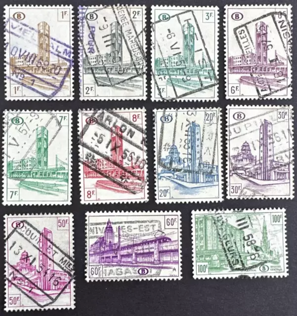 Belgium 1953-1956 Sc# Q343 Q361 Lot of 11 Used Railway Parcel Post Stamps