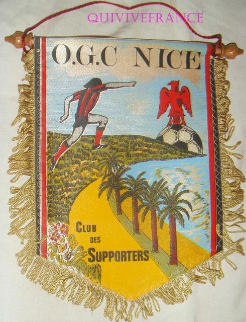 Fanion Vintage OGC Nice – Avant 2000 – Pennant Drapeau Collection Foot
