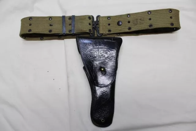 US Military Issue WW2 1944 Army USMC 1911 .45acp Holster with Belt Set A12A