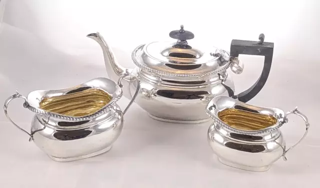 Antique Victorian Sterling Silver 3 Piece Tea Set