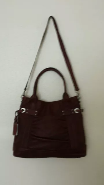 B. Makowsky Women's Brown Leather Handbag cross body over shoulder $ 299.99