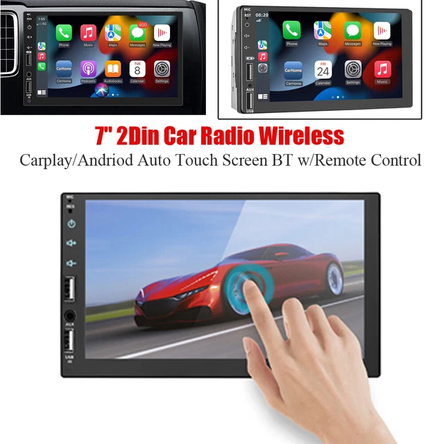 7 inch Double 2 Din Car Truck Radio Wireless Carplay/Andriod Auto Touch Screen B