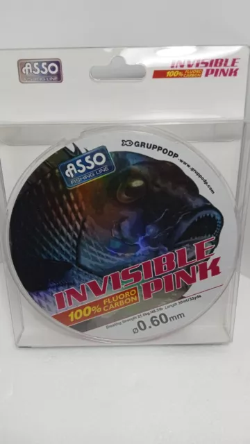 FLUOROCARBON ASSO INVISIBLE ROSA 30m 0.60 mm  TRAINA DRIFTING TONNO RICCIOLA