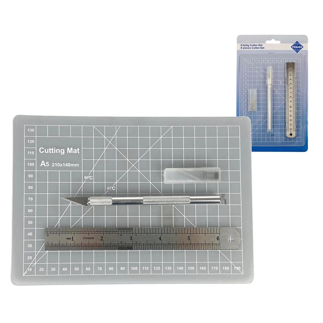 Juego de manualidades Pebaro cuchillo con cuchillo bisturí cuchillas base de corte regla de acero
