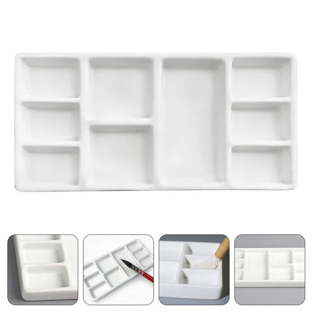 Caja vacía de acuarela bandejas de pigmentos bandejas cerámica pintura bandeja