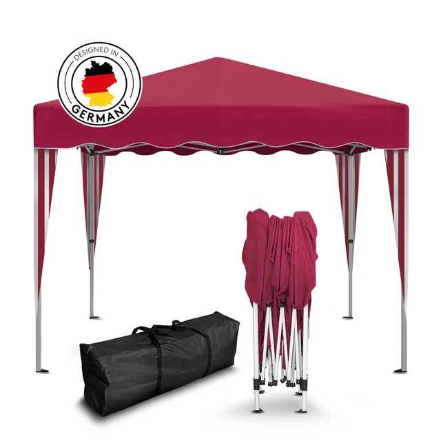 Falt Pavillon 100% WASSERDICHT Dachmaß 3x3m Party Garten Zelt Pavillion Rot