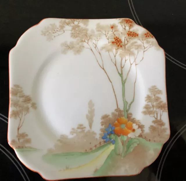 Vintage Shelley Country Lame Tea Side Plate - Hand Painted Fine Bone China