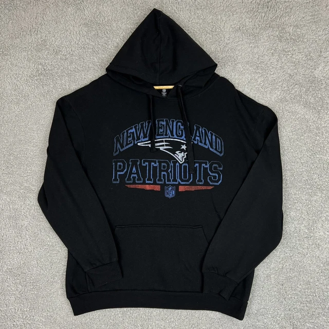 NFL Team Apparel New England Patriots Hoodie Unisex Medium Graphic Print Black