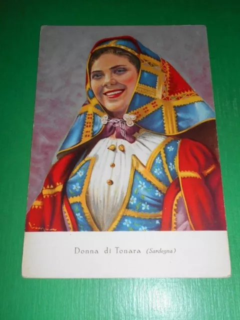 Cartolina Costumi Sardi - Donna di Tonara 1955 ca