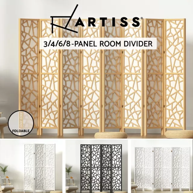 Artiss Clover Room Divider Screen Privacy Wood Dividers Stand 3/4/6/8 Panel