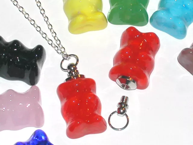 8pc Minature Glass Gummi Bear BOTTLE gummy vial pendant Kawaii New WHOLESALE LOT 3