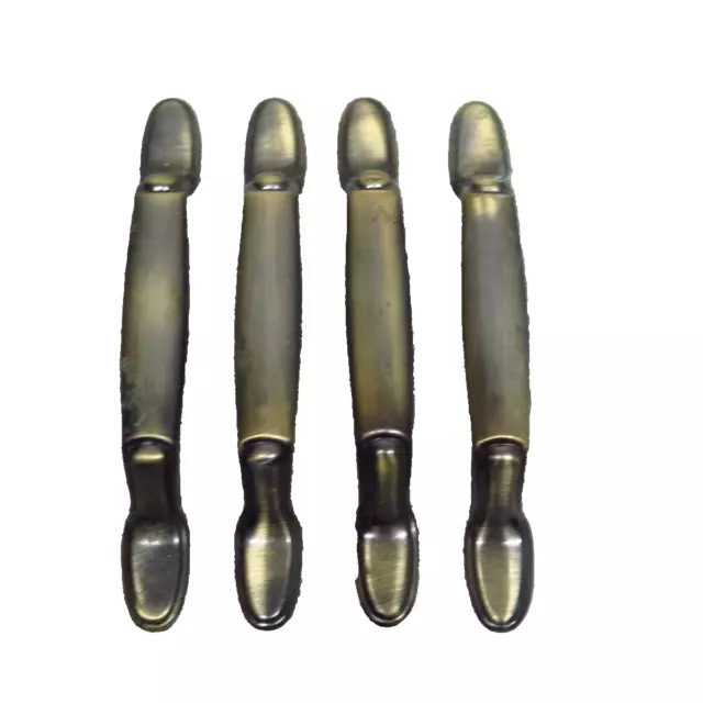 Lot f 4 Brass Colored Cabinet Door Drawer Pulls Handles 3"
