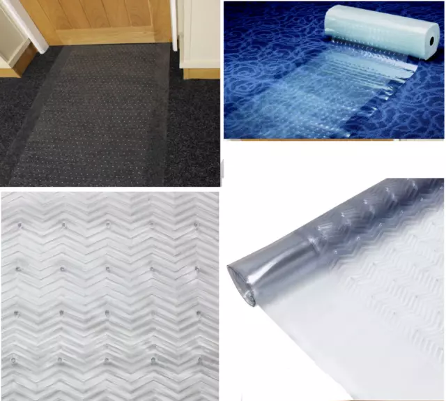 Clear Plastic Vinyl Carpet Floor Protector Runner Mats Office Home Hallway Roll