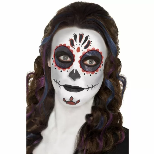 Femmes Enfants Paillette Jour De The Dead Squelette Halloween Sfx Maquillage Kit 3
