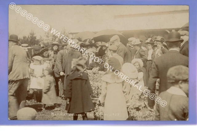 Superb Rare 1908 May Day Prize Giving Uckfield Sussex Real Photo Rp Postcard