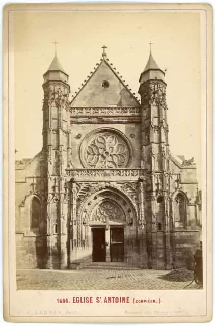France, Compiègne, Église Saint-Antoine, ca.1880, vintage albumen print  vintage