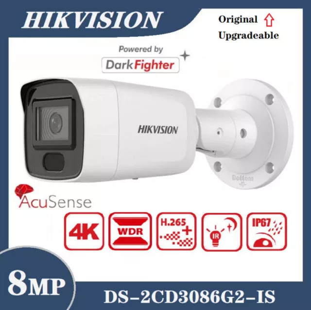 Hikvision DS-2CD3086G2-IS DarkFighter AcuSense 4K 8MP PoE Network Bullet Camera